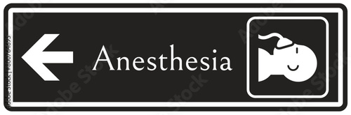 Hospital way finding sign anesthesia