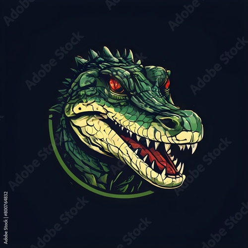 green crocodile head Logo design