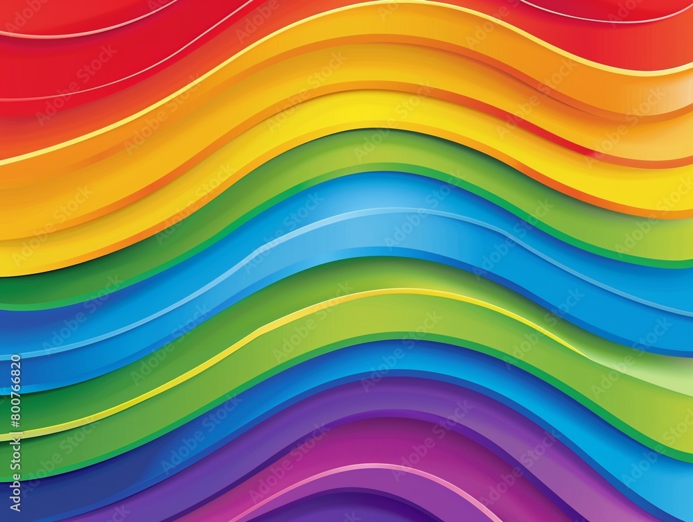 Obraz premium Abstract background of rainbow stripes in the shape of a wave.
