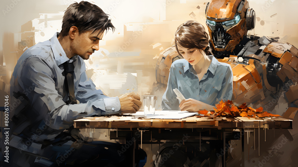 AI-Robotic Assistants watercolor AI-Robotic Assistants watercolor