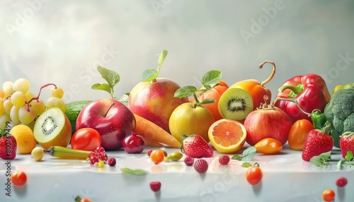 fruit and vegetables panoramic background