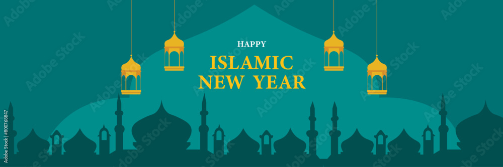Islamic New Year Badges card Islamic New Year Badges card