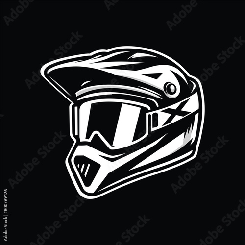 motorcross helmet isolated on black