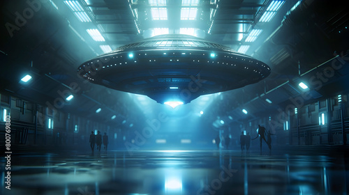 Mysterious Alien Spacecraft Conducting Experiments on Isolated Subjects in Cinematic Photographic Style