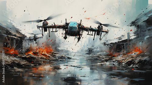 Drone Swarms Watercolor © diboy