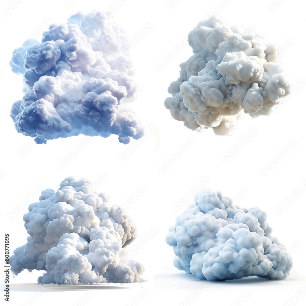 set 3d render cloud set 3d render cloud