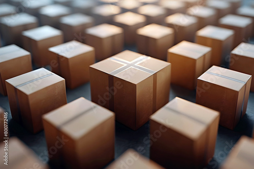 Unconventional Geometric Cubes Arrangement for Guerrilla Marketing Visualization in Cinematic Photographic Style with Hyper-Detailed Minimalist 3D