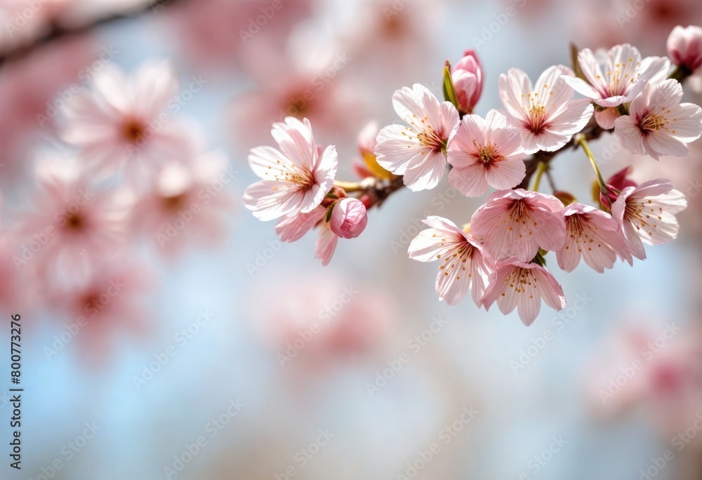 Branch Adorned with Beautiful Spring Flowers