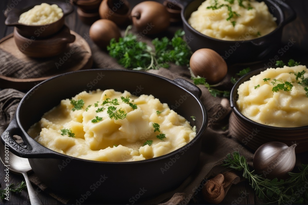 'mashed potatoes boiled puree cast iron pot dark wooden rustic background top view potato food old wood natural organic vegetable nourishment vegetarian ingredient topview up high healthy copy space' 'mashed potatoes boiled puree cast iron pot dark wooden rustic background top view potato food old wood natural organic vegetable nourishment vegetarian ingredient topview up high healthy copy space'
