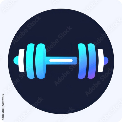 a simplistic round logo for a fitness app