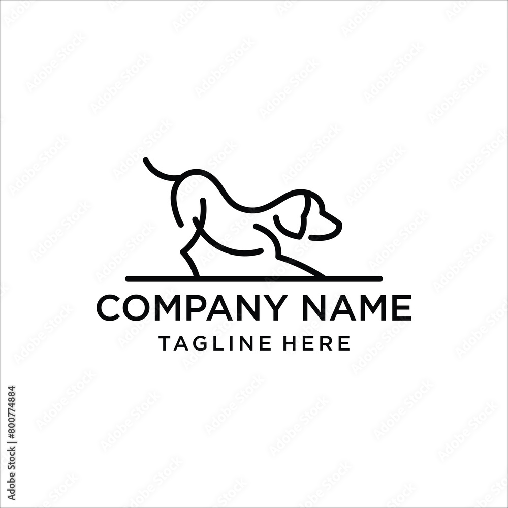 creative abstract Dog logo, with lines, design inspiration, vector