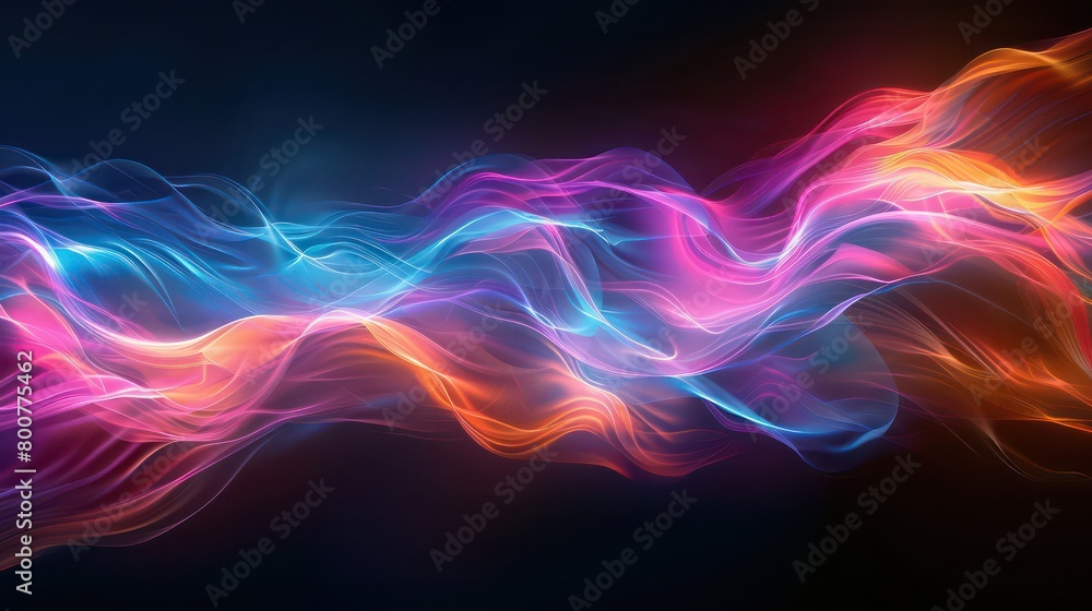 Abstract dark background with neon light