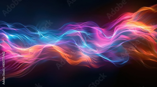 Abstract dark background with neon light