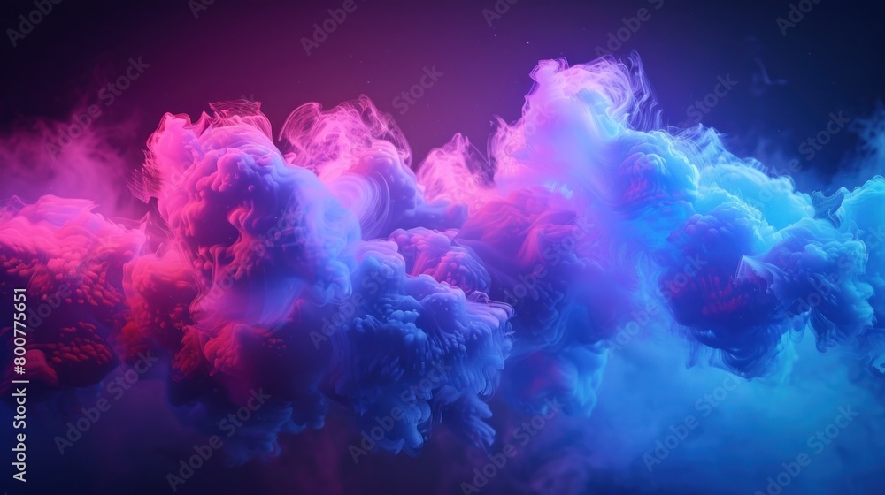3d render, abstract background of fantasy neon cloud. Colorful smoke 3d render, abstract background of fantasy neon cloud. Colorful smoke