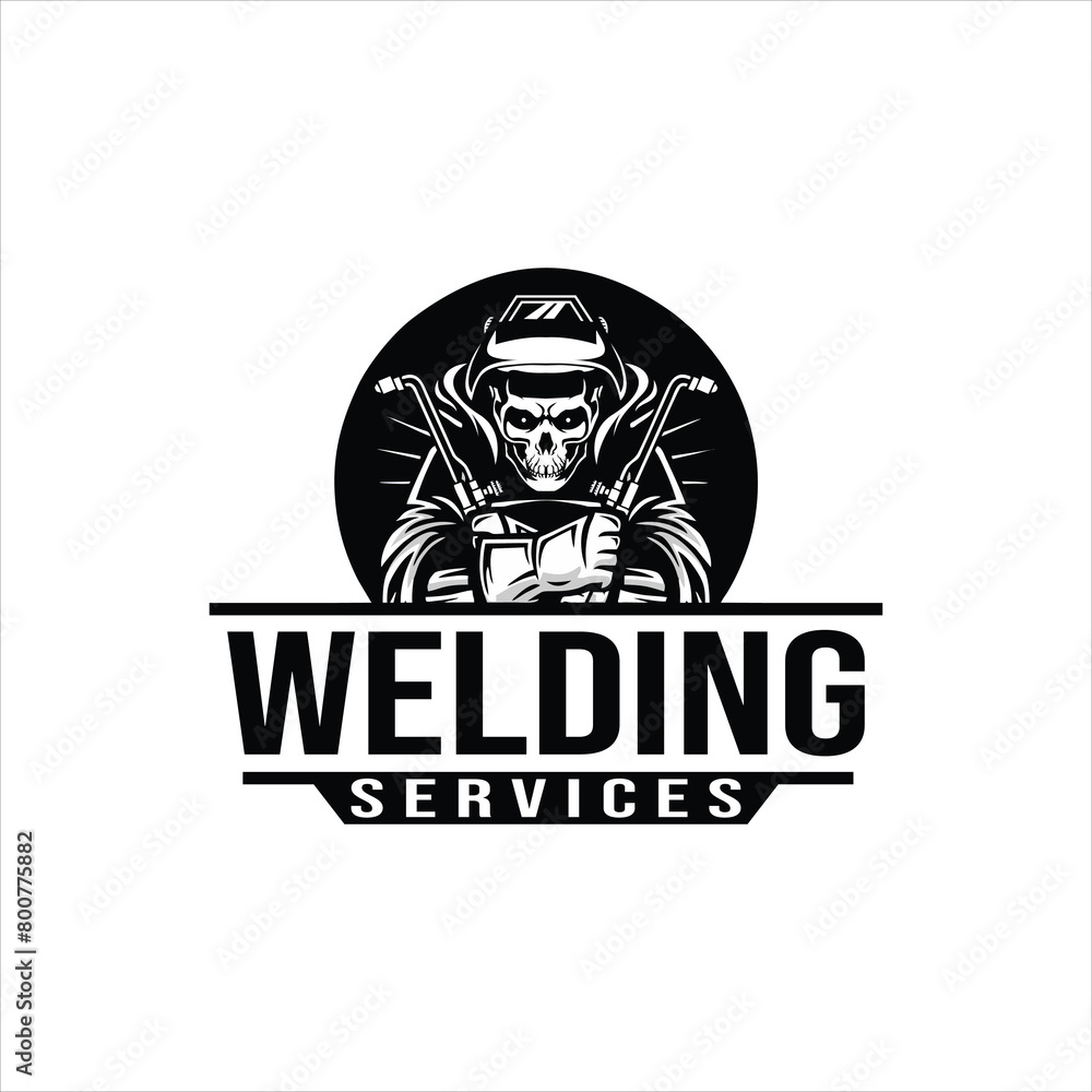 creative welding skull company logo, design inspiration, vector