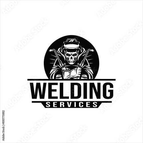 creative welding skull company logo, design inspiration, vector