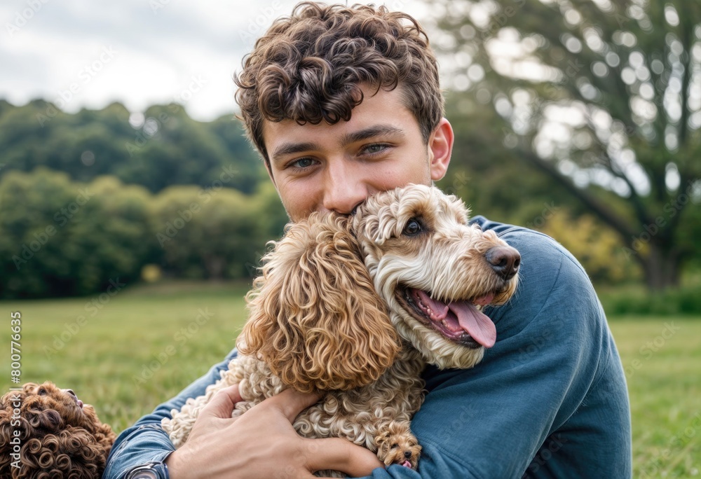 Man and His Dog Enjoying Nature Man and His Dog Enjoying Nature