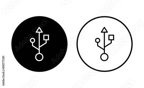 Usb icon set. Flash disk icon vector
