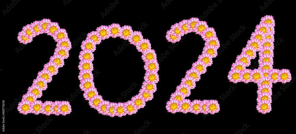 number of 2020 with flower background number of 2020 with flower background