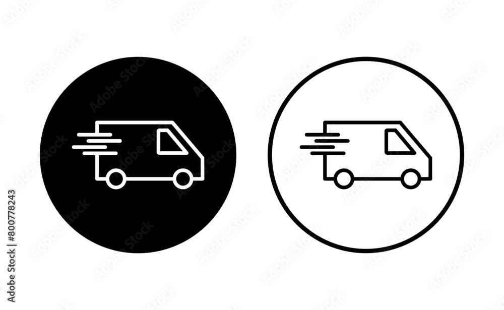 Fast shipping delivery truck icon set. Delivery truck icon. fast delivery icon Fast shipping delivery truck icon set. Delivery truck icon. fast delivery icon