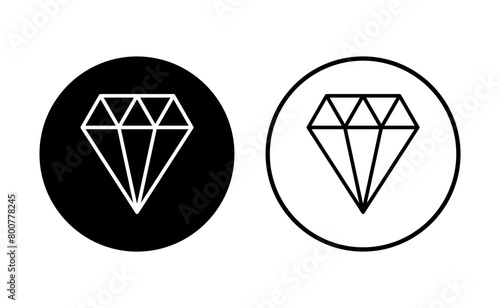 Diamond icon set. diamond gems vector icon.