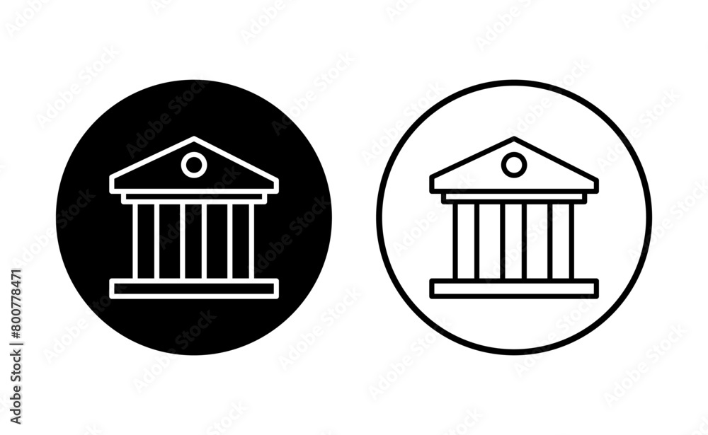 Bank icon set. bank vector icon, museum, university Bank icon set. bank vector icon, museum, university