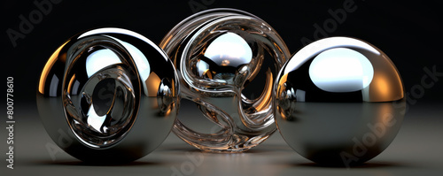 three dimensional sphere, shiny 3D sphere. photo