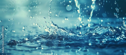 A close-up view of a water splash as it ripples and spreads across the surface of a body of water