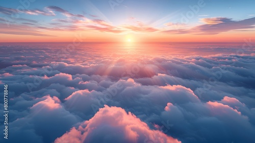 From the top view, the landscape boasts aerial clouds in the sky as a background.