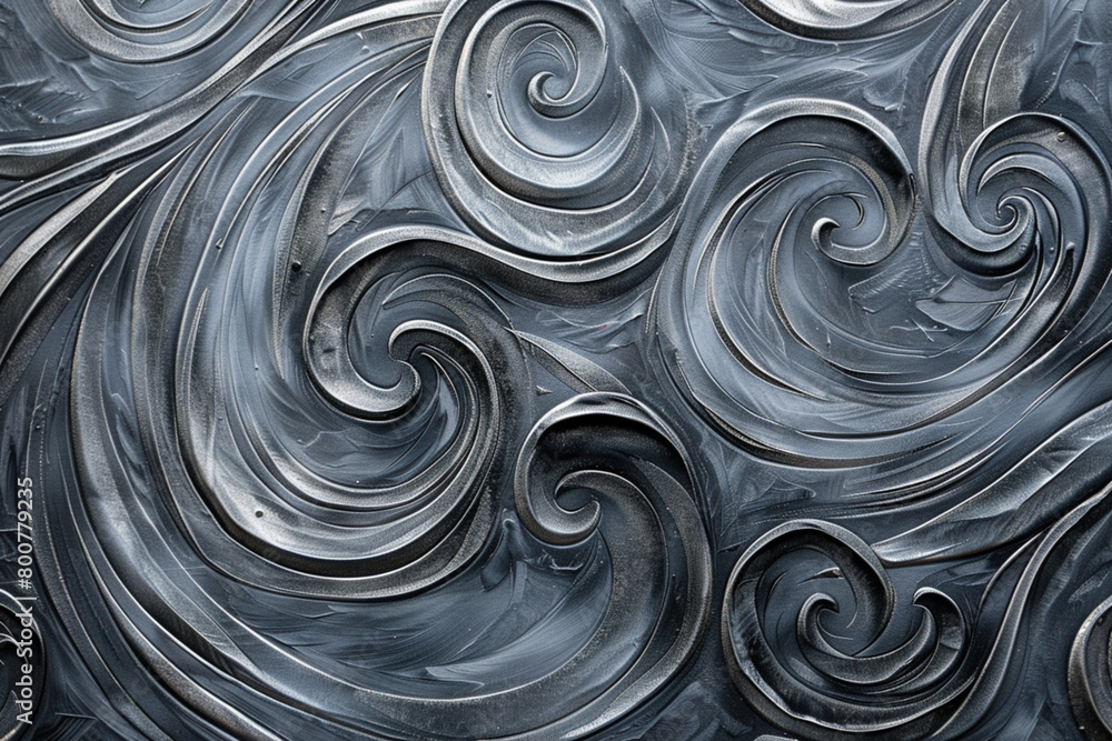 An abstract painting, intricate Thai patterns swirling in shades of gray An abstract painting, intricate Thai patterns swirling in shades of gray