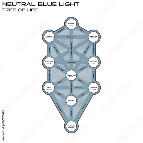 Canvas Print Blue Light Tree Of Life Diagram