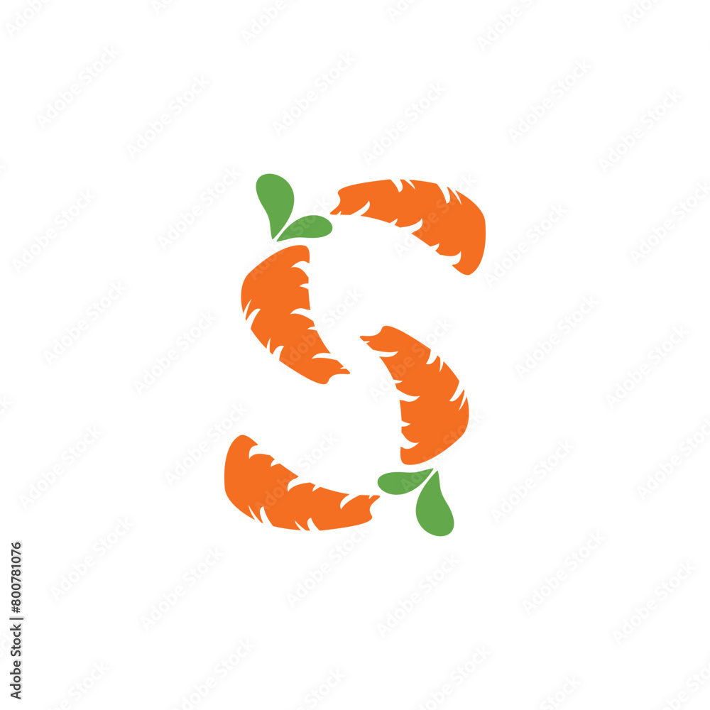 Letter S Carrot logo icon vector template