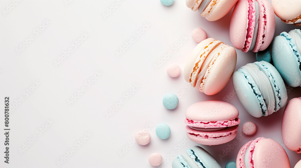 Obraz premium Pastel macaroons wallpaper