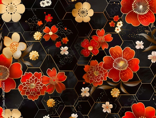 Wallpaper Mural seamless background with flowers Torontodigital.ca