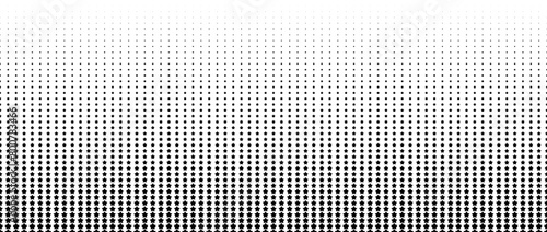 Black star halftone gradient texture. Vanishing stars polka dot background. Repeating gradation pattern background. Fading comic pop art overlay backdrop. Raster effect wallpaper. Vector texture