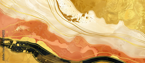 abstract gold line paattern texture background photo