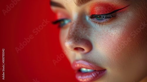 Photo portrait of a woman with full makeup