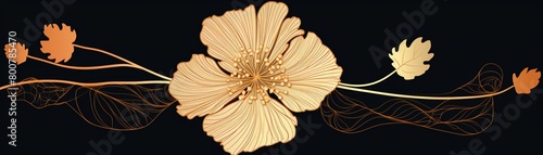 A golden flower with a dark background