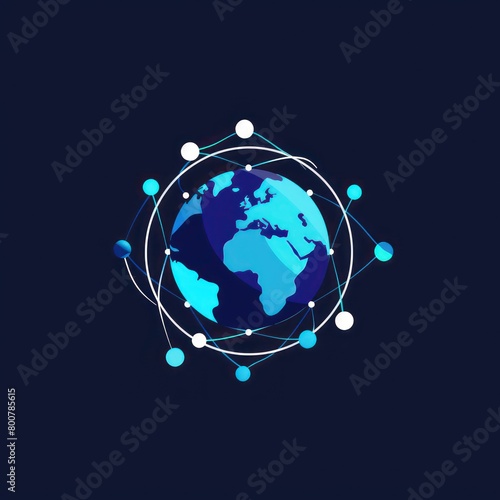 Logo design for Web, consist of Network and Earth-style