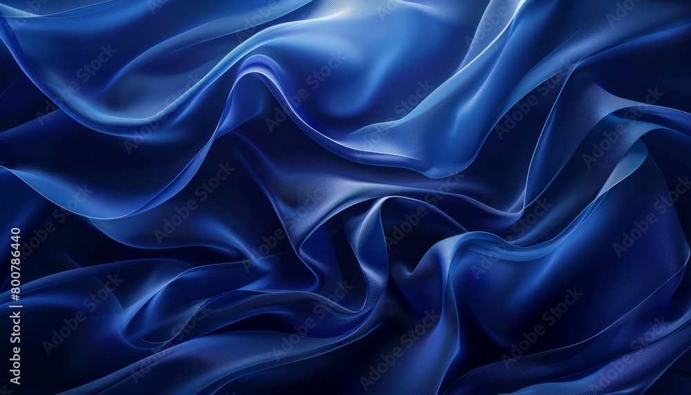Blue flowing silk or satin fabric with pleats. Blue flowing silk or satin fabric with pleats.
