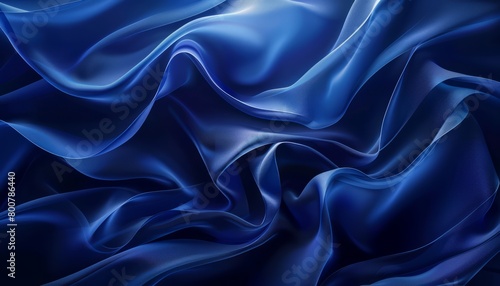 Blue flowing silk or satin fabric with pleats.