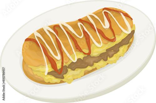 Malaysian Food Roti John Illustration photo