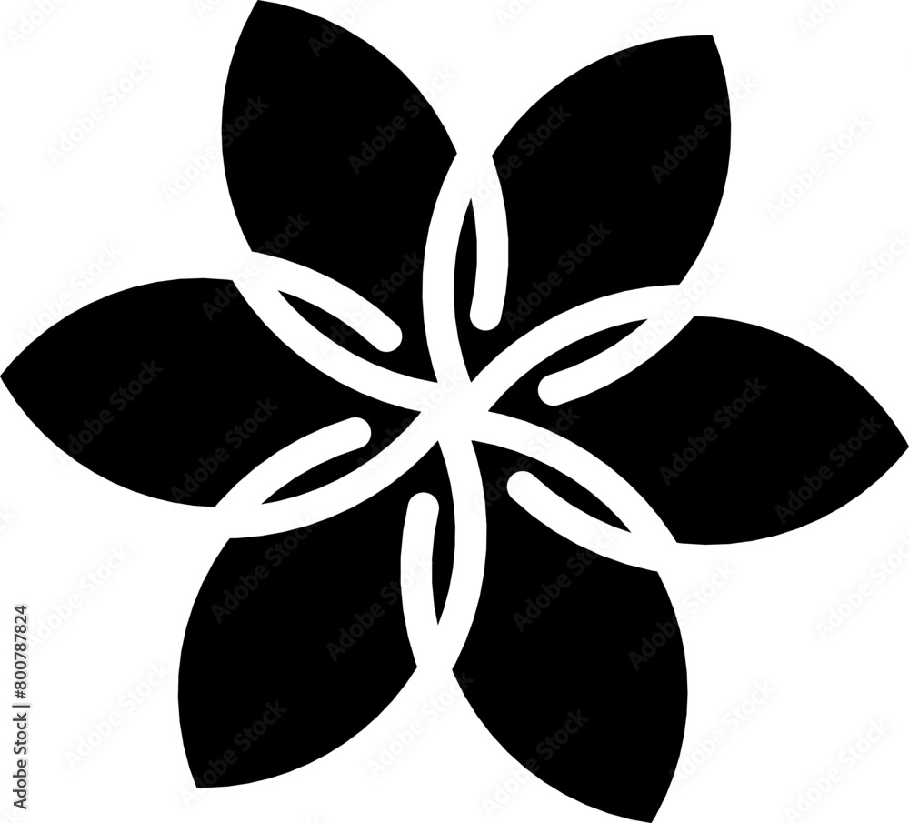 Decorative minimalist style black flower Decorative minimalist style black flower