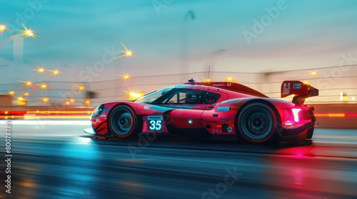 racing car chasing lights at nighttime © beatriz