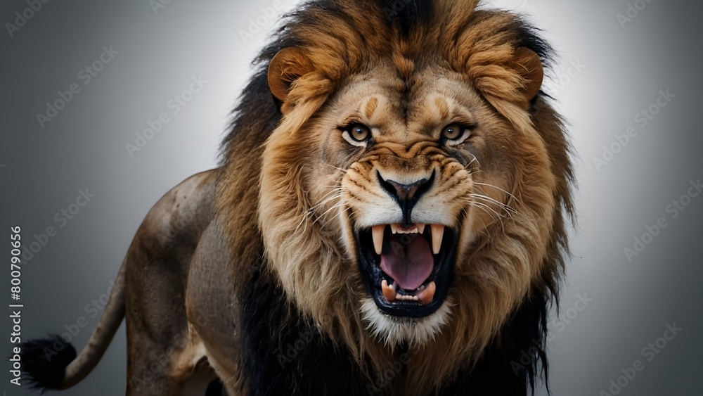 Roaring lion black background. isolated lion roaring. angry lion white background. isolated angry lion. opening mouth beast black background.