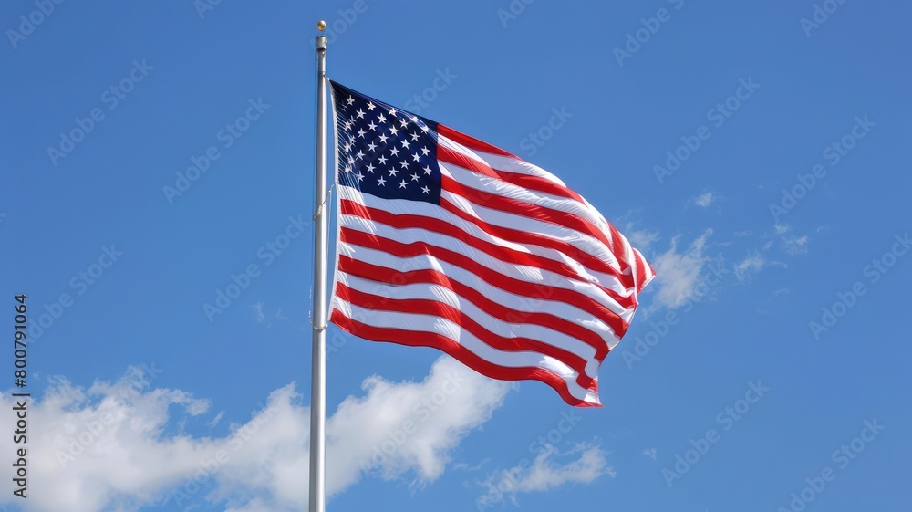 USA flag. American flag. American flag blowing in the wind background. Happy 4th of July of Independent day for holiday celebrations. background. For USA Labor day celebration. With Happy Labor Day.