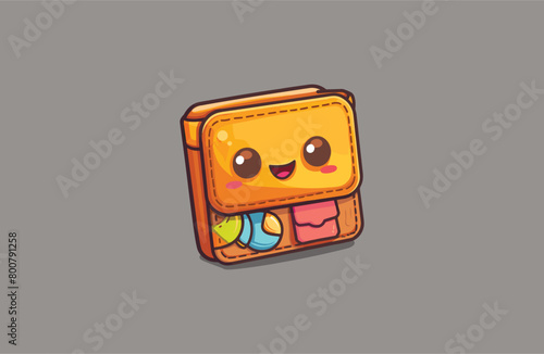 wallet Cute mascot style logo design