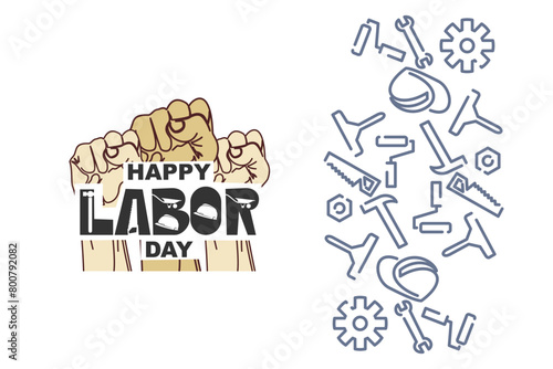 May 1, Happy Labor or Labour day (mayday) vector Illustration. Suitable for greeting card, poster and banner.