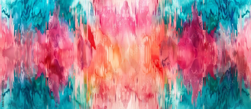 Vibrant and creative artwork featuring a blend of pink and blue hues against a clean white backdrop, evoking a sense of artistic expression and color harmony