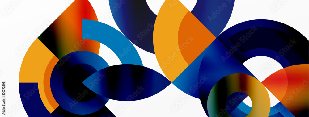 A vibrant art piece with azure circles and electric blue triangles on a white background, creating a symmetrical pattern resembling petals A vibrant art piece with azure circles and electric blue triangles on a white background, creating a symmetrical pattern resembling petals